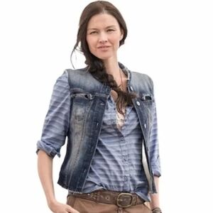 Driftwood Rory Denim Sherpa Lined Vest